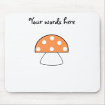 Orange mushroom mouse pad