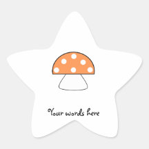 Orange mushroom star sticker