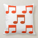 Orange Music Notes Theme Pillow Cushion