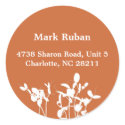 Orange nature leaf plant custom name address label sticker