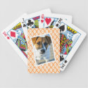 Orange Ocelot Pattern Custom Photo Frame Deck Of Cards