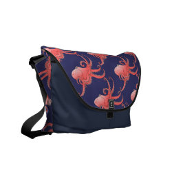 Orange octopi commuter bag