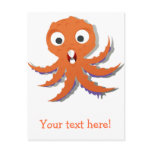 Orange octopus cartoon post cards