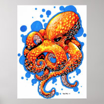 orange octopus posters
