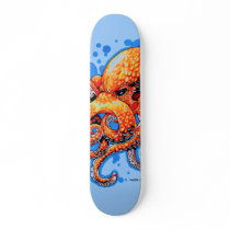 orange octopus skate deck