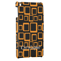 Orange on Black Squares iPad Mini Case Template ipad mini cases