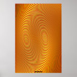 Orange on Yellow Optical Illusion Wall Art Lge Print
