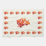 Orange Orchids Hand Towels