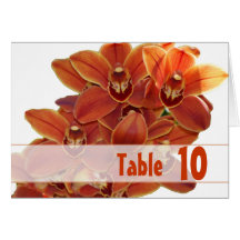 Orange Orchids Table Cards