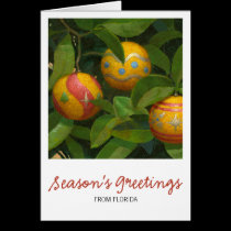 Orange Ornaments Christmas card cards
