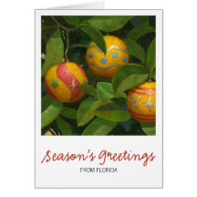 Orange Ornaments Christmas card