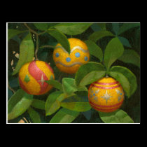 Orange Ornaments Christmas postcard postcards