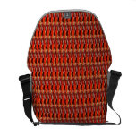 Orange over black basket pattern courier bag