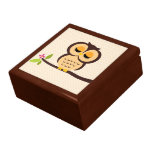Orange Owl Illustration Gift Box