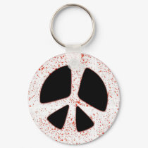 ORANGE PAINT SPLATTER PEACE SIGN keychains by dgpaulart ORANGE PAINT SPLATTER PEACE SIGN keychains