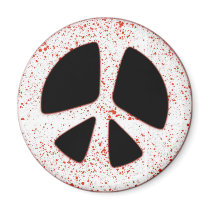 ORANGE PAINT SPLATTER PEACE SIGN magnets by dgpaulart ORANGE PAINT SPLATTER PEACE SIGN magnets