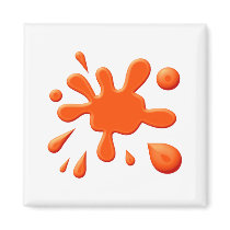 Orange Paint Splodge Fridge Magnets