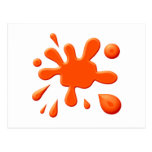 Orange Paint Splodge Post Card