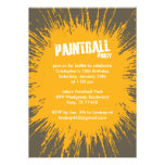 Orange Paintball Splatter Party Invitations