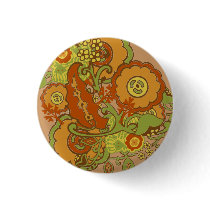 Orange Paisley Button