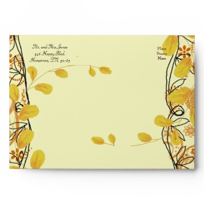 Inkjet Envelope Printers on Orange Paisley   Gold Vines Envelope By Couturedesigns