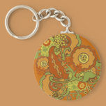 Orange Paisley keychains