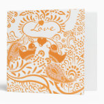 Orange Paisley Love Birds Binder