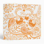 Orange Paisley Love Birds Binder