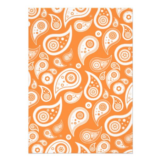 Orange Paisley Wedding Invitations