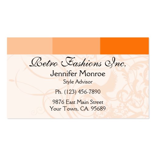 Orange Palette Urban Style Personal Business Cards (front side)