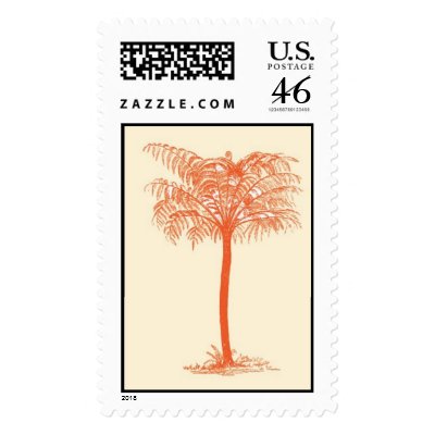 Orange Palm Tree Postage