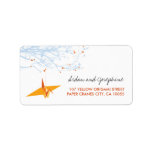 Orange Paper Cranes Origami Tree Wedding Labels labels