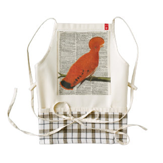 Orange Parrot bird Zazzle HEART Apron
