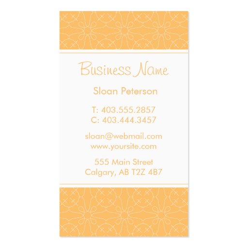 Orange Pattern Business Card (back side)