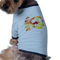 Orange Pattern Peace Dog T-Shirt