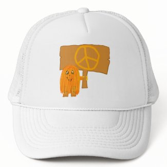 orange peace hat