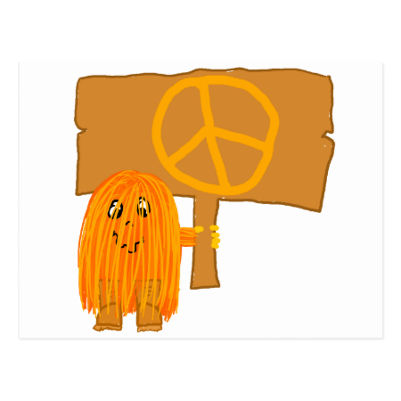 orange peace post cards
