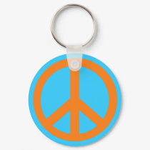 Orange Peace Sign Products keychains