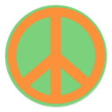 Orange Peace Sign Products stickers by Scarebaby Orange Peace Sign Products stickers