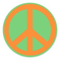 Orange Peace Sign Products stickers by Scarebaby Orange Peace Sign Products stickers