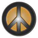 Orange Peace sign stickers