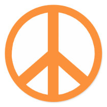 Orange Peace Symbol Stickers by stickermad Orange Peace Symbol Stickers