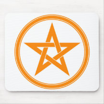 Orange Pentacle Pentagram Mouse Pads