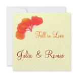 Orange petals personalized invitations