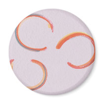 Orange, Pink and Blue Circles Watercolor Abstract magnets