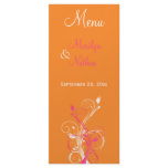Orange, Pink, and White Floral Menu Card Custom Rack Cards