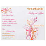 Orange, Pink, and White Floral Wedding Program Flyers