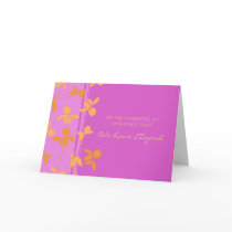 Orange Pink Floral Elopement Announcement Card