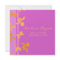 Orange Pink Floral Elopement Announcement Cards