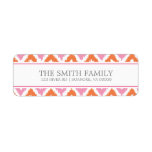 Orange Pink Fuchsia Zigzag Tribal Pattern Labels